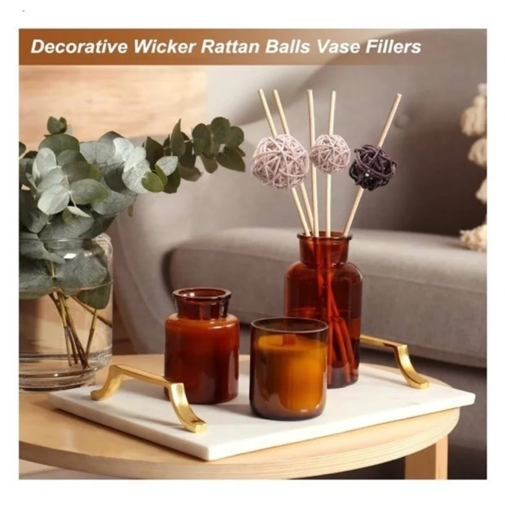 Wicker Rattan Balls Black 1.2